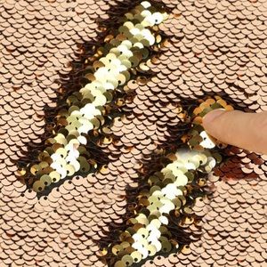 NWT .5 Yard Gold/Champagne Reversible Sequin Fabric